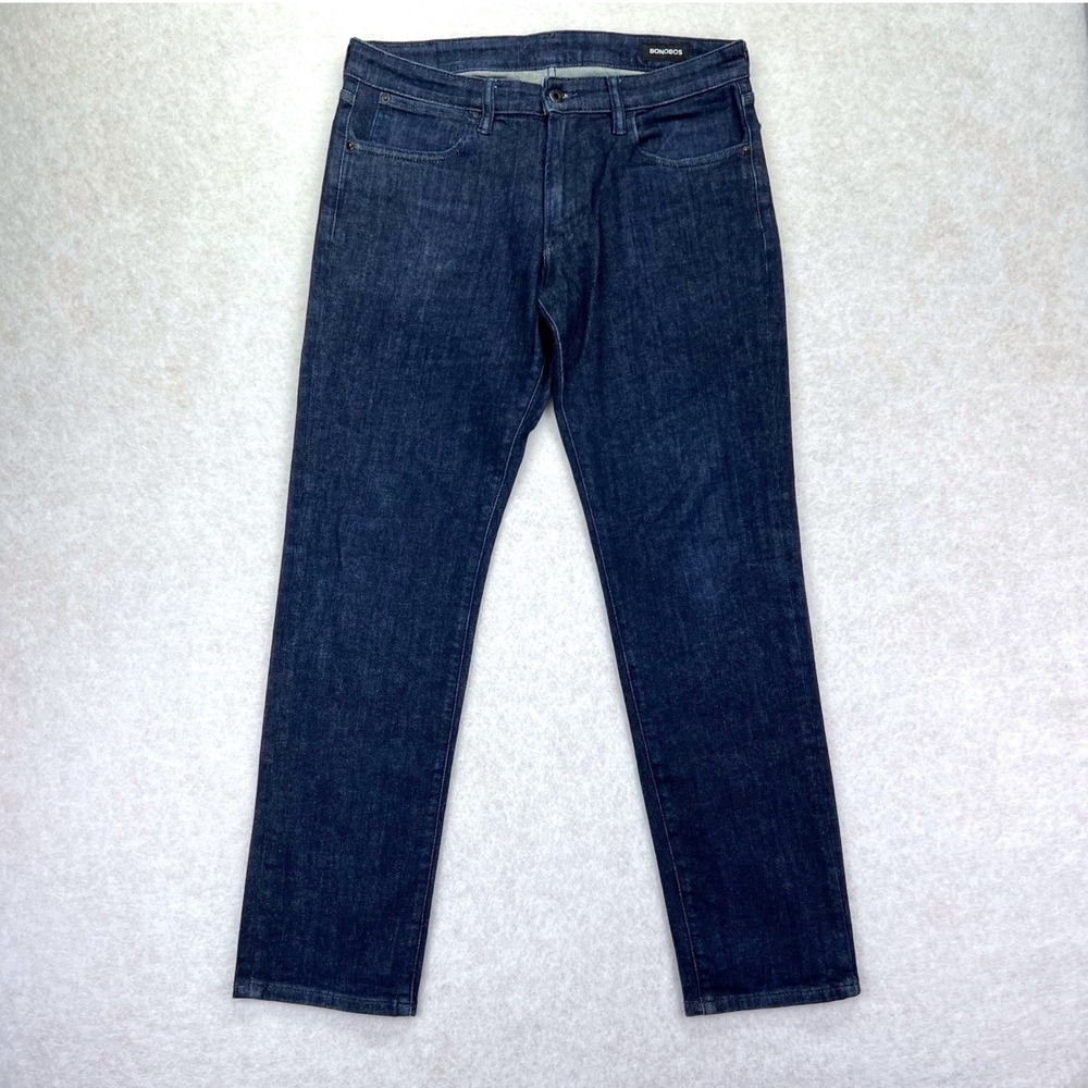 Bonobos Jeans Mens 32 Dark Blue Stretch Denim Slim Straight Casual Indigo